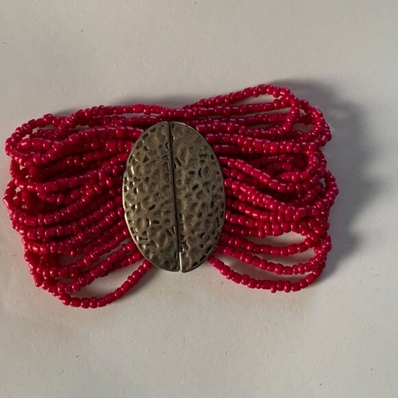 Pink Multi Layer Seed Bead Bracelet - Picture 4 of 5